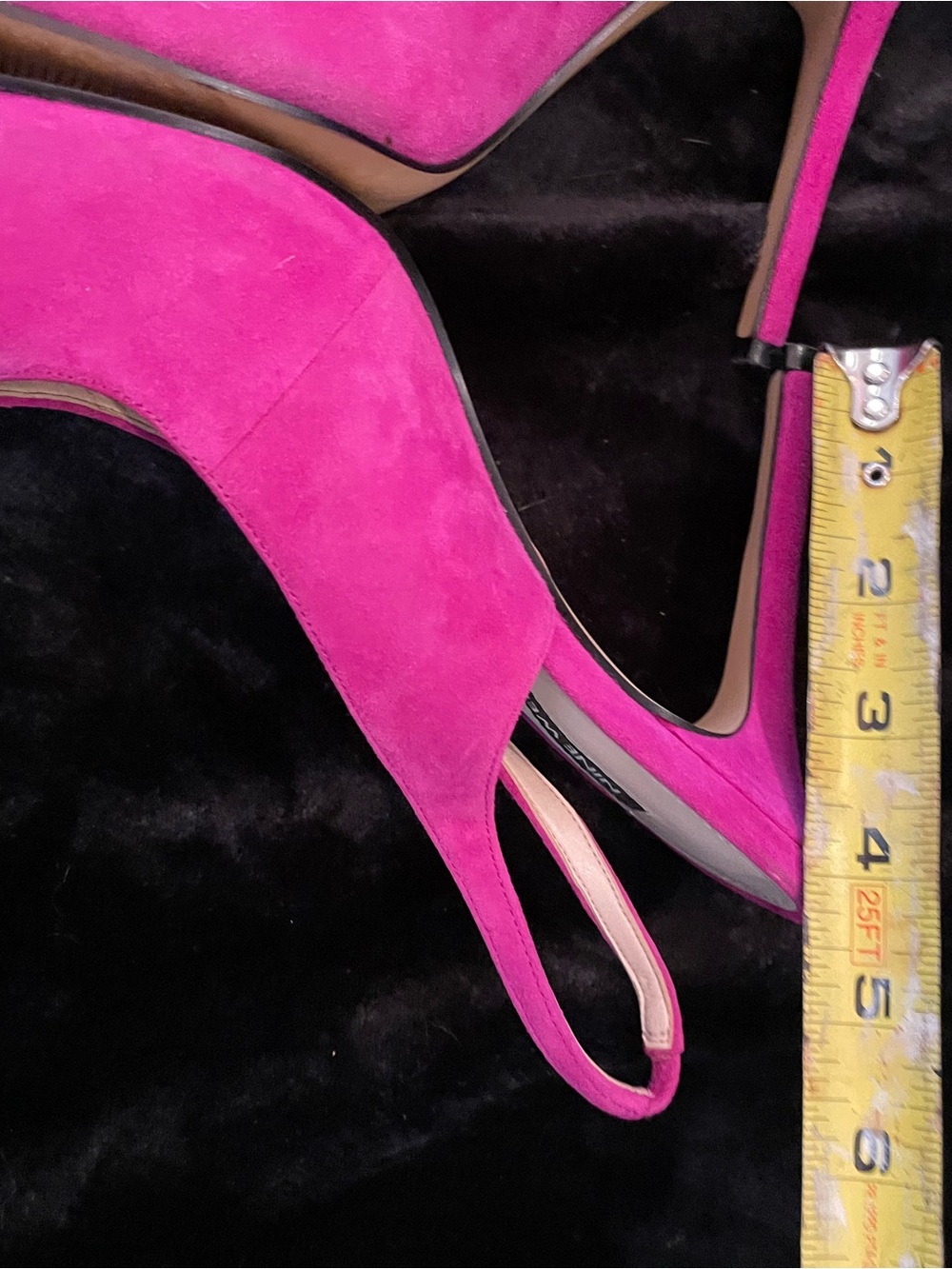 Nine West Fuchsia Suede Slingback Pointed-Toe Heels - Picture 2 of 4